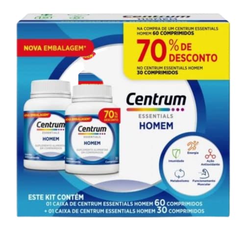 Kit Centrum Essentials Homem Suplemento Alimentar 60 +30Cpr