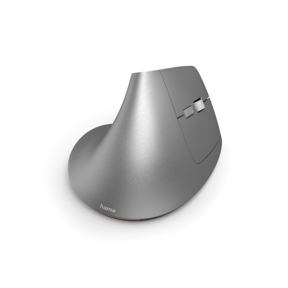 Hama Mouse verticale ergonomico destro senza fili e Bluetooth 'EWM-700R' (Multi-dispositivi, Rechageable USB C, Illuminazione RGB, Sensore Blue Wave 2400 dpi, Crittografia AES-128) Grigio
