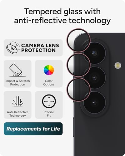 Image of ZAGG Glass Elite Samsung Galaxy S26 Camera Lens Protector - Pink, Anti-Reflective, 5X Stronger Impact & Scratch Resistant Aluminosilicate Glass - Easy Installation, Smudge-Free Surface