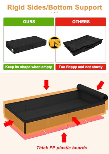 Image of punemi 4.5 in Tall Low Profile Under Bed Storage Containers, 2 Pack, Black