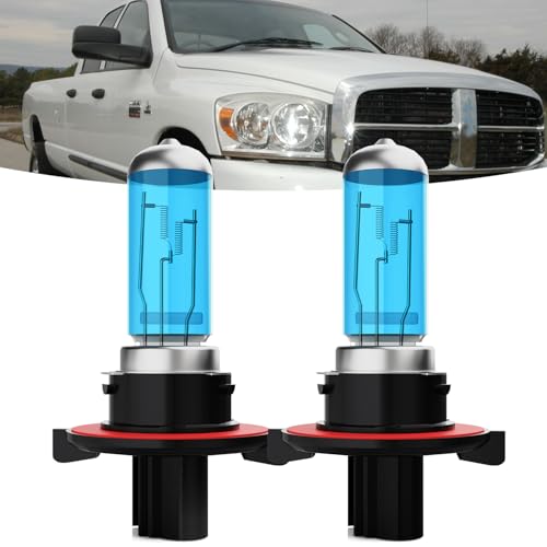 Image of Halogen Headlights Fit For Dodge Ram 2009-2012(2-Headlamps) & 2006-2008 Headlight Bulbs,9008 /H13 High /Low Beams Bright Front Light Combo Kit,Plug & Play,Pack of 2