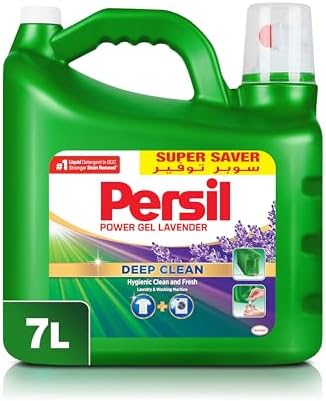 Persil Power Gel Liquid Laundry Detergent, Deep Clean Technology for Perfect Cleanliness And Long-Lasting Freshness, Lavender, 7L Premium Packaging with Easy Dosing Technique [Amazon Exclusive]