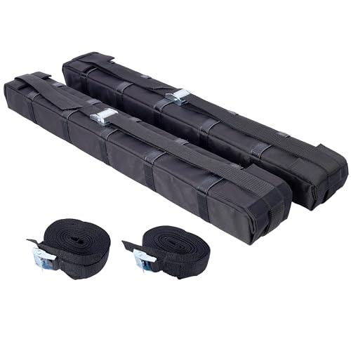 Benicabaly Universal Soft Roof Rack Pads for Kayak, Surfboard, and Paddleboard, Lightweight and Compact Design, Black