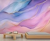 Mural de mármol, murales de pared de mármol degradado, papel tapiz azul y morado para inquilinos, sala de estar, dormitorio, pasillo, decoración de fondo de TV, 150 x 100 cm