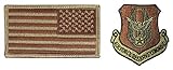 USAF Reserve Command OCP Spice Brown Patch and Reverse Flag Bundle (Military Issued)-Veteran Owned Business (Single Bundle)
