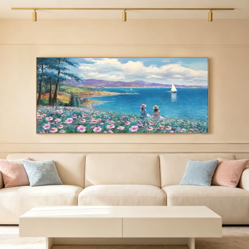 Large Framed Wall Art for Living Room Mountains Ocean Canvas Picture