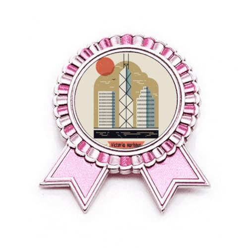 Broche Hong Kong médaille Victoria Harbour Rose Winner Award en métal pour collectionneur M