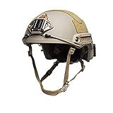 FMA Tactical Sports Helmet with Ballistic Aramid Thick and Heavy Version for Paintball Combat Protection (DE, M)