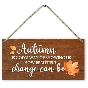 PHAMTE Fall Maple Sign, Autumn Is God's Way of Showing How Beautiful Change Can Be Wall Hanging Plaque Wood Sign, Rustic Farmhouse Decor Decorations for Wall Door Home Harvest Thanksgiving 12x6 Inch PHAMTE Fall Maple Sign Autumn Is Gods Way of Showing How Beautiful Change Can Be Wall Hanging Plaque Wood Sign Rustic Farmhouse Decor Decorations for Wall Door Home Harvest Thanksgiving 12×6 Inch