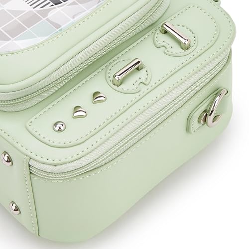 Image of Women TV Shape Ita Bag Shoulder Bag Ita Backpack Fun female Clear Window Anime Pins Display Purse (light green)