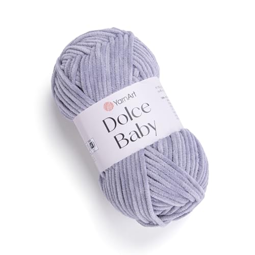 Yarnart Dolce Baby Yarn Soft Chenille Velvet Medium Yarn Blanket amigurumi Crochet 50 Gram (1.76 oz) 93 Yards (782)