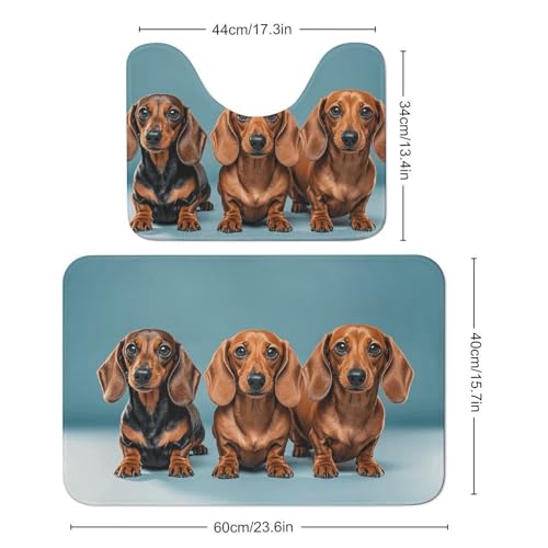 Lot de 2 tapis de salle de bain super absorbant lavable en U