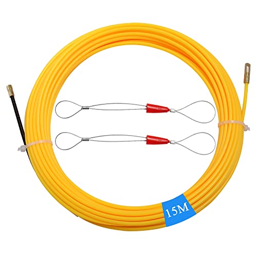 Yingcen Guia Pasacables Guia Cables Kit de Enhebrado de Cables para Tubería de Aislamiento de Conductos de Pared Seca y más (Largo 15 m Ancho 3 mm) Cover