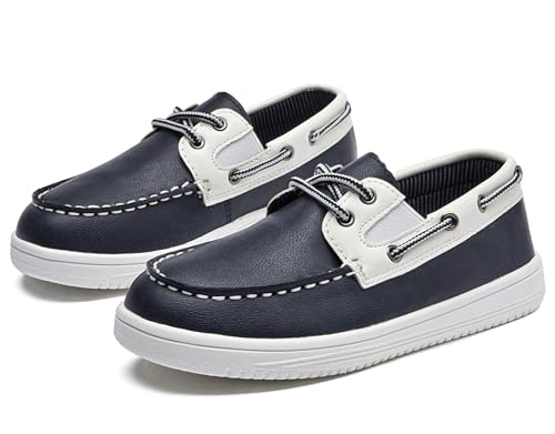 Image of DADAWEN Boys Girls Dress Shoes Boat Shoe Slip on Loafers Casual School Shoes (Toddler /Little Kid /Big Kid)