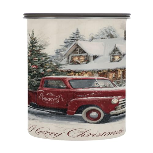 Envase para café rojo Xmas 500ml acero inoxidable
