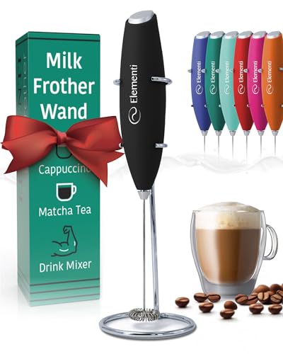 Milk Frother Wand & Electric Stirrer with Stand - Turbo Coffee & Milk Frother Handheld - Hand Held Coffee Mixer Wand & C - Detailed View