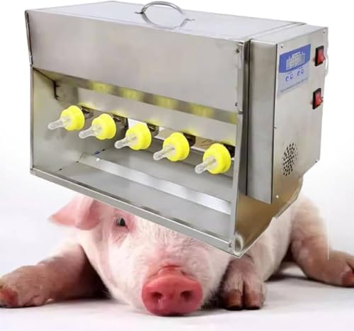Biberón y alimentador automático de lechones – Estación de cuidado de acero inoxidable con múltiples pezones para una alimentación eficiente de lechones y corderos