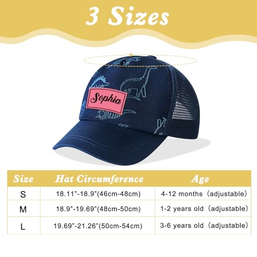 Custom Name Baby Sun Hat Personalized Toddler Hats for Boys Girls Newborn Adjustable Dinosaur Baseball Cap Cotton4