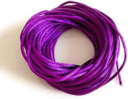 Angel Malone 10 Mtrs. X 2mm Premium Quality Kumihimo Rattail Satin Cord Jewellery Making - UK Seller (Black)