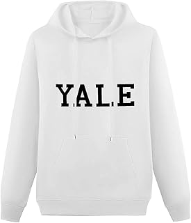 LAMEI Lightweight Hoodie Pullover Long Sleeve Yale University Bulldog Cotton Blend Sweatshirts white S