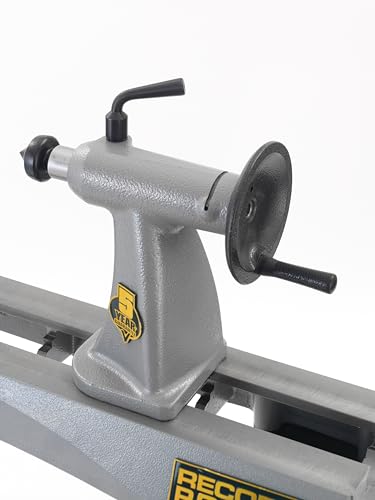 Record Power Coronet Herald Wood Lathe – Professional Benchtop Lathe with Swivel Head, 1 HP Motor, Variable Speed 95–3890 RPM, 1-1/4\" Spindle Thread, Compact Design with Heavy-Duty Build