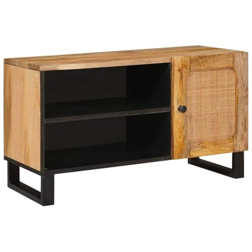Buffet bas de salon marron en bois de mangue véritable de style moderne