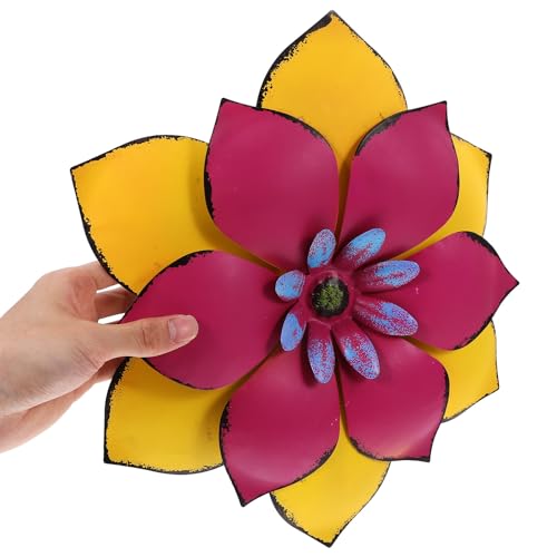 Art mural en métal HOODANCOS sculpture fleur de fer double couche pour salon