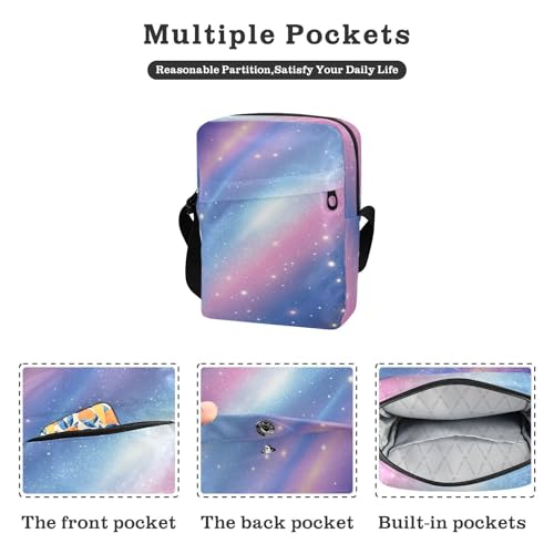 Blue Pink Star River Universe small messenger bag for men shoulder bags Shoulder Handbag For Travel Adjustable Strap for business outdoor sports2