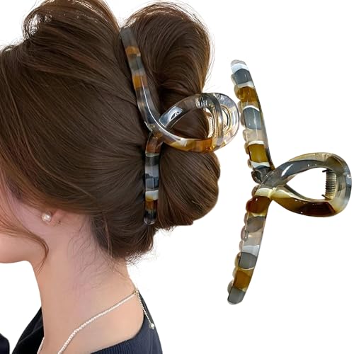Color Blocking Hair Claw Clips for Women Hairclips for Thin Thick Hair Summer Hairclip for Styling Summer Beach Hairs Accessories Womens Decorative Barrette Clips Curly Hairs Accessory