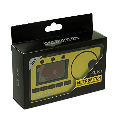 Kliq Metropitch - Metronome Tuner For All Instruments - With Guitar, Bass, Violin, Ukulele, And Chromatic Tuning Modes - Tone Generator - Carrying Pouch Included, Gold #TOP6