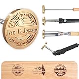 Terwex Custom Branding Iron for Wood, Personalized Logo Branding Iron with Your Text Unique Design, Durable Metal Wood Burning Stamp for Leather Food, Wedding & Handmade Lover Gifts (Brass Stamp Head)
