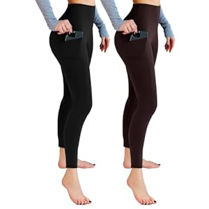 2er Pack Sport Leggings Damen High Waist Sporthose Damen Mit Taschen Gym Leggings Blickdicht für Sport Yoga