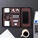 ProCase Wood Valet Tray for Men with Removable Pad, Catchall EDC Organizer in Nightstand, Entryway, Bedroom, Storage Dish for Jewelry, Key, Perfume, Watch -Black, With designed compartments