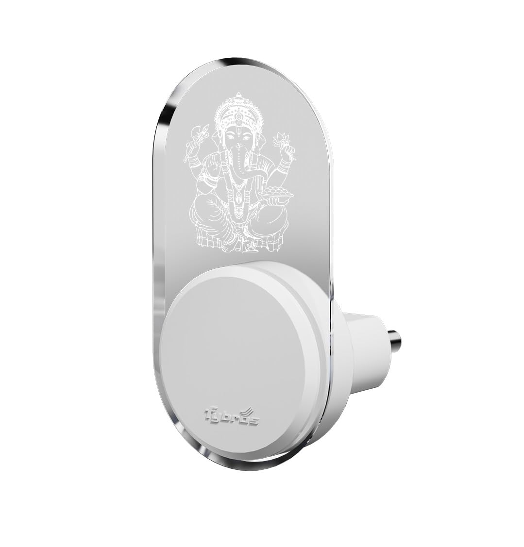 FYBROS Polycarbonate LED Night Lamp | 0.5W | 5 Light Color Changing | Shine Night Lamp with Ganesha Ji | 2-Pin Plug | Pack of 1 | Ideal for Bedroom, Temple & Home Decor, Multicolour