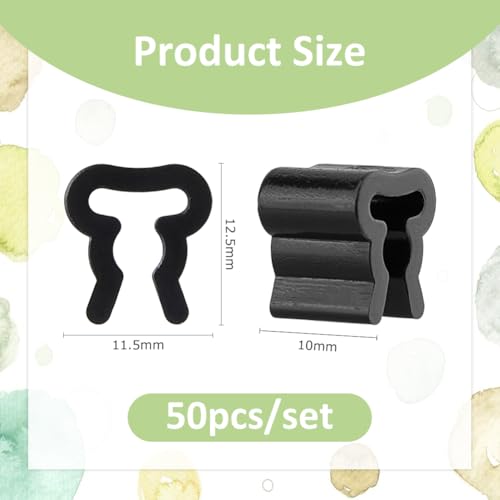 SUPERFINDINGS 50 peças de rolhas de gancho de plástico pretas clipes de controle de inventário 12,5
