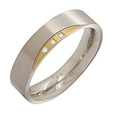 Material: Titan vergoldet Boccia Damen-Ring Titan teilvergoldet Zirkonia weiß Gr. 58 (18.5) - 0138-0458