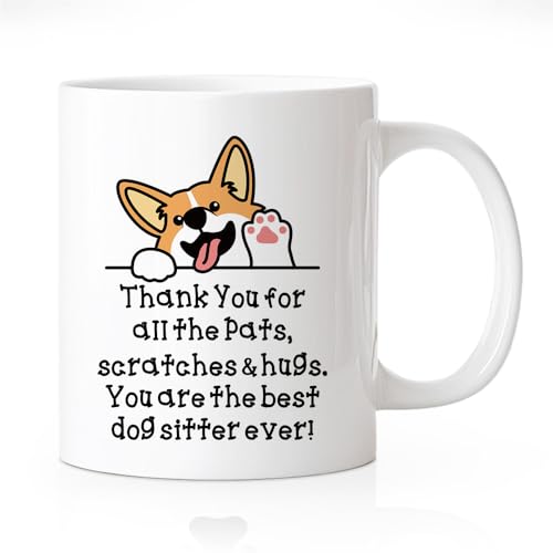 RZHV Best Dog Sitter Ever 11 Ounces White Novelty Cute Dog Family Ceramic Mug, Perfect for Daily Use, Keeps Beverages Fresh, Unique Gift for Any Occasion