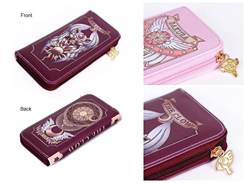 Wanhongyue Cardcaptor Sakura Anime Wallet Zipper Long Clutch Bag Credit Card Holder Purse With Coin Pocket 2, One Size #TOP1