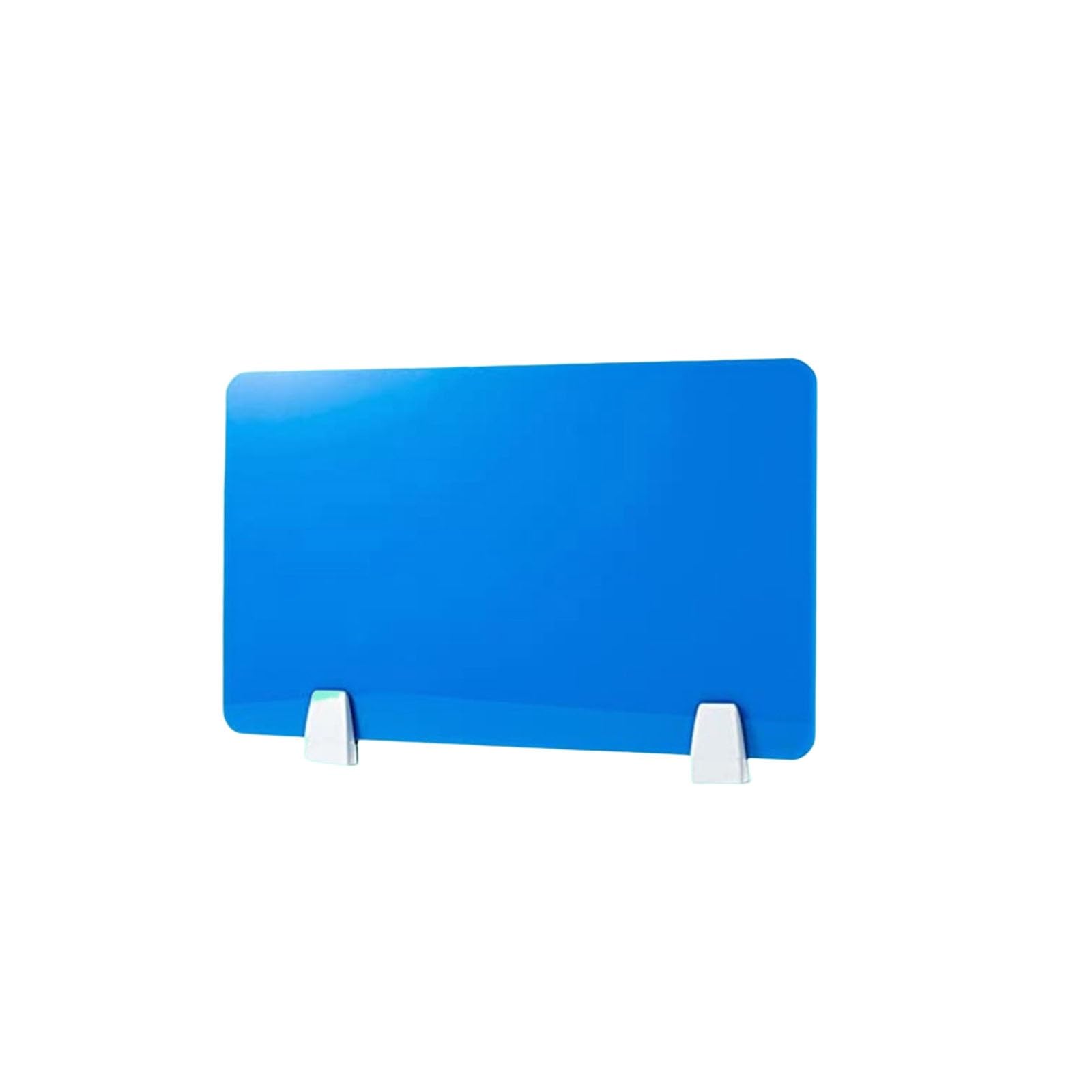 GBRJUYF Desk Divider, Clamp-On Partition (Red, Yellow, Blue) / Sneeze Guard/Desk Separation Panel for Workspaces (Blue, 50cm x 30cm) - Enhance Workspace Privacy