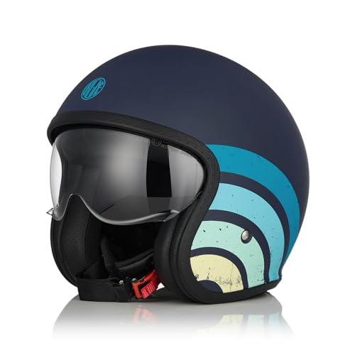 ORIGINE Open Face Motorcycle Helmet Scooter Helmet 3/4 Helmet with Visor DOT Approved