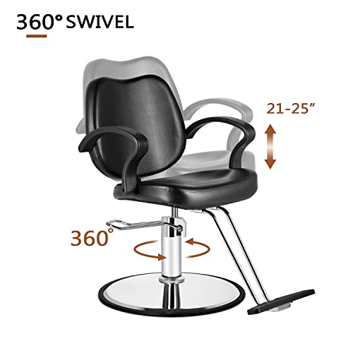 Topsalon Barber Chair,Salon Chair For Hair Stylist Swivel Styling Chair Heavy Duty Hydraulic Pump Adjustable For Beauty Hair Salon Spa Shampoo(Black) #TOP2
