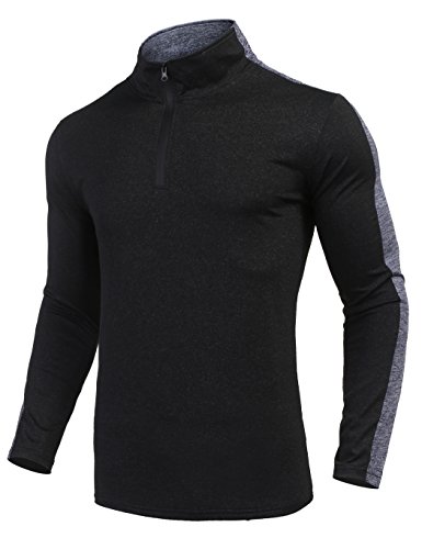 COOFANDY Men's Long Sleeve Active 1/4 Zip T Shirt Quick Dry Sports Tops