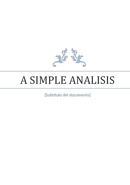 Portada de A simple analysis