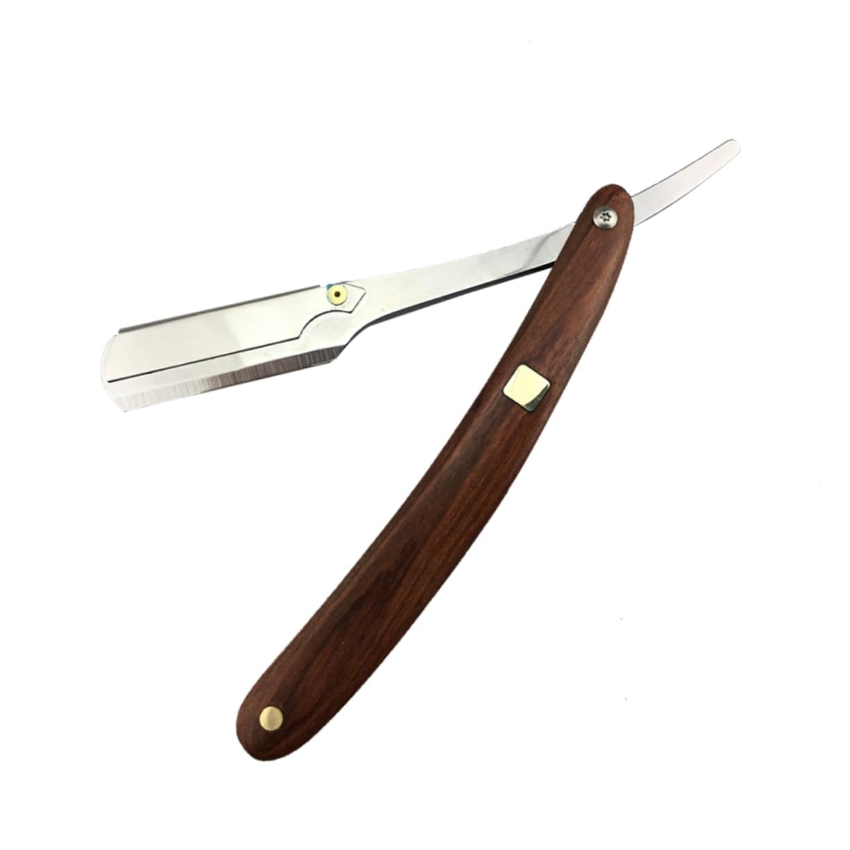 Mikinona Wooden Handle Men Razor for Shaving Vintage Straight Barber Steel Shaper Portable Easy to Use for Salons and Home Use Safe Manual Razor for Beards and Hair