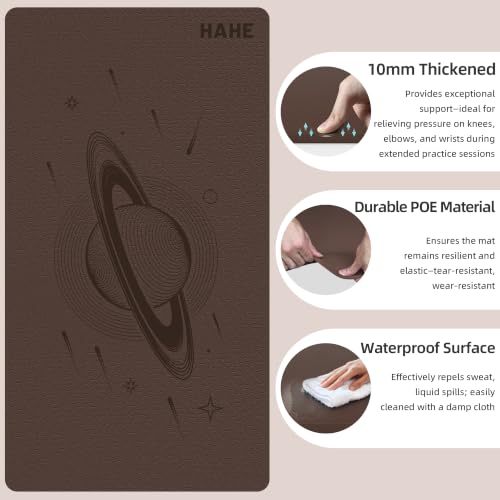 Image of HAHE Extra Wide Yoga Mat, 72 inchx40 inchx0.4 inchThick, Large Exercise Mats