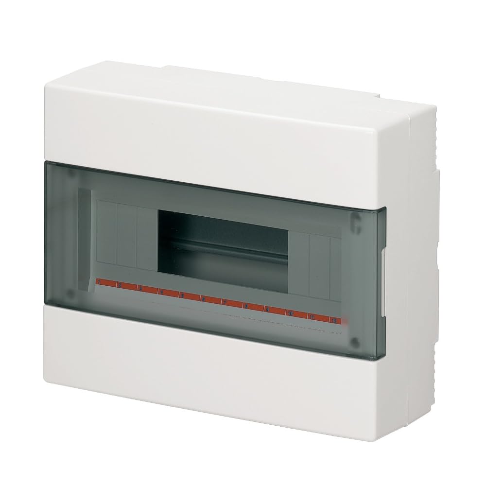 Boîtier mural IP40 - Tableau électrique 12 modules blanc avec porte fumée - Barre DIN EN 50022 - Pour installations électriques civiles et industrielles - Pour installation d'interrupteurs