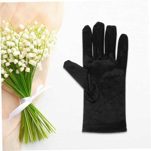 FRCOLOR 1Pair Elegant Satin Evening Gloves for Women Short Prom Wedding Accessories for Dance Performances and Parties Soft Comfortable Fashionable Design3