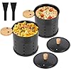 ipow Lot de 2 Appareil Raclette Bougie à Revêtement Antiadhésif,Poêlon Raclette Individuelle de Fusion Rapide sans Fil pour Fromage Fondu Chocolat Oeuf Frit à Table,dans Jardin,en Camping,2 Pelles