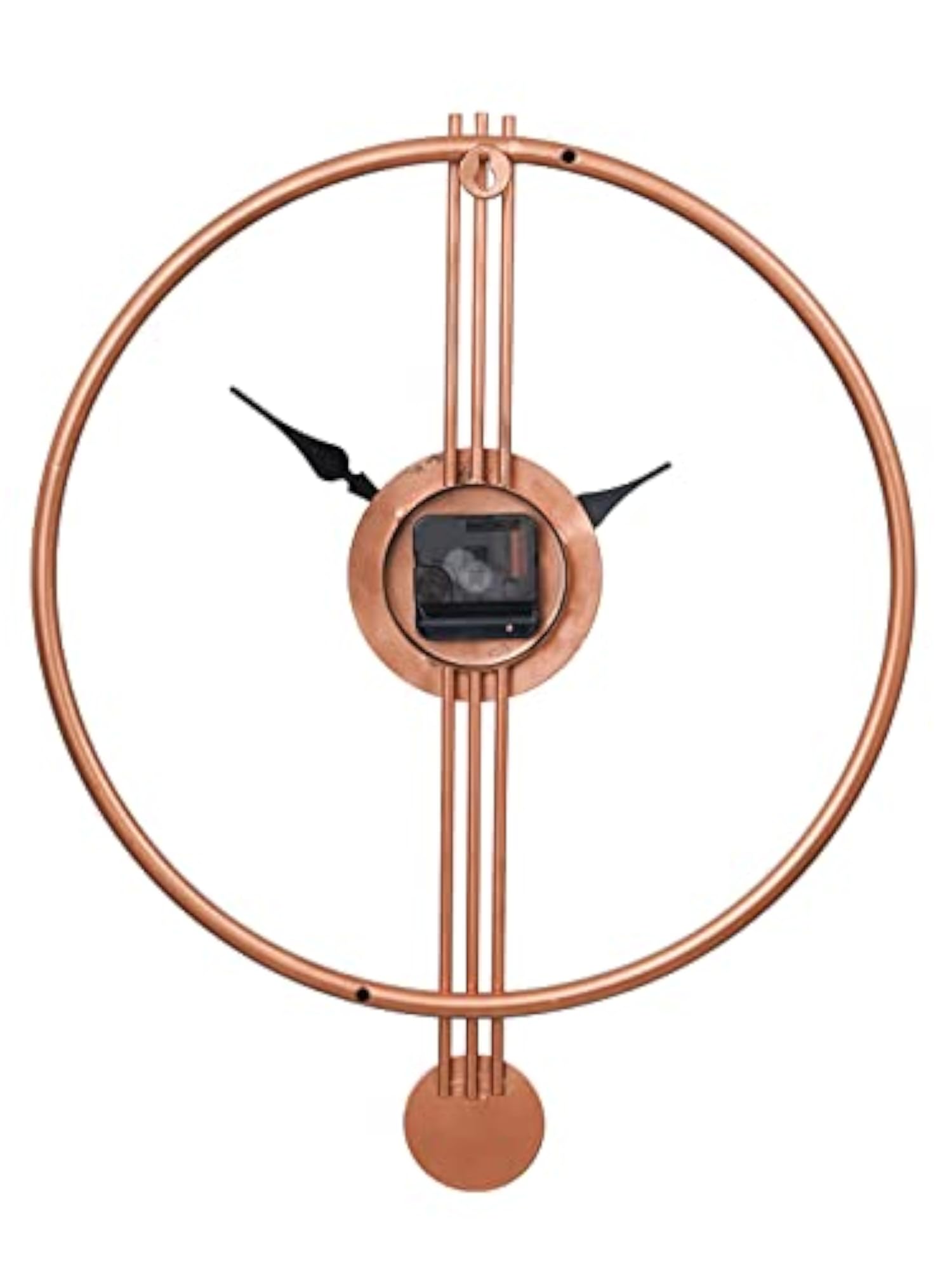 Decorative Round Metal Case Black Needle Wall Clock