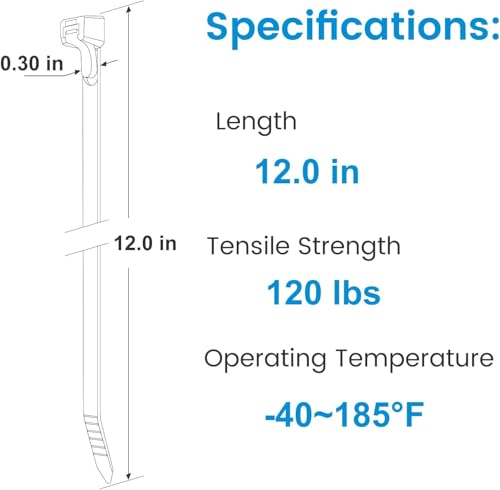 12inch Reusable Zip Ties Heavy Duty,120lbs Tensile Strength,100pcs by Hardemse - Used condition - Image 3